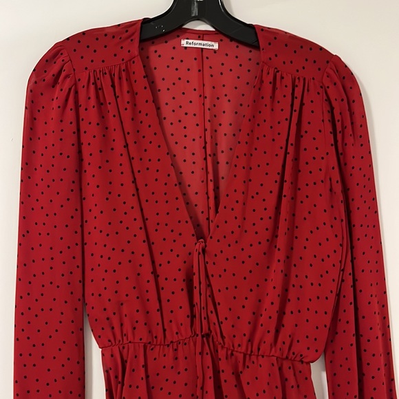 Reformation red polka dot blouse - Picture 6 of 7